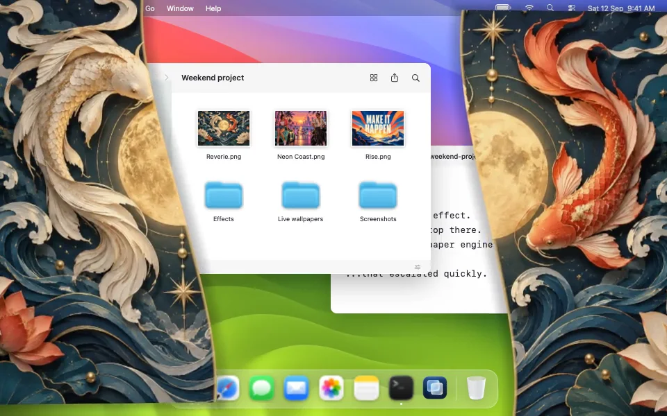 Reverie effect over a demo Mac desktop